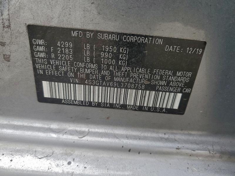 Photo 14 from auction – 2020 SUBARU IMPREZA PR with VIN 4S3GTAV69L3708758