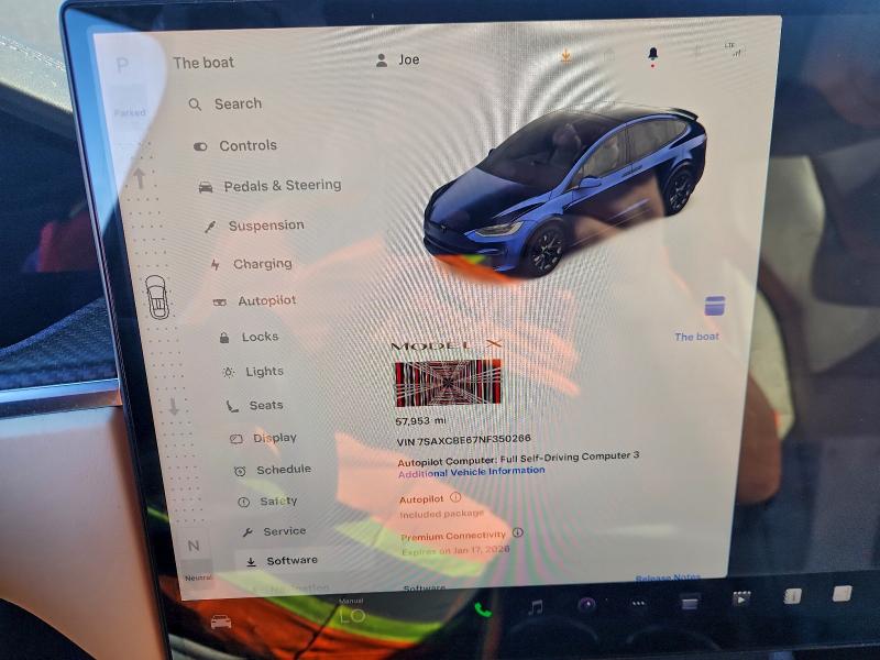 Photo 9 from auction – 2022 TESLA MODEL X with VIN 7SAXCBE67NF350266